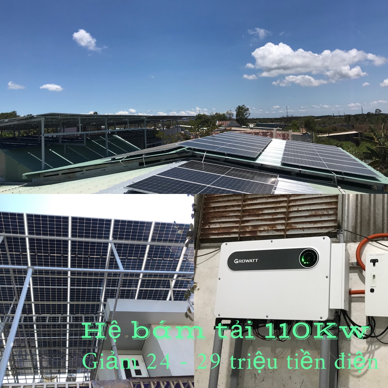 Lắp Điện Mặt Trời tại Bà Rịa Vũng Tàu 10 Solar Đức Thiên Phát hệ 110kw
